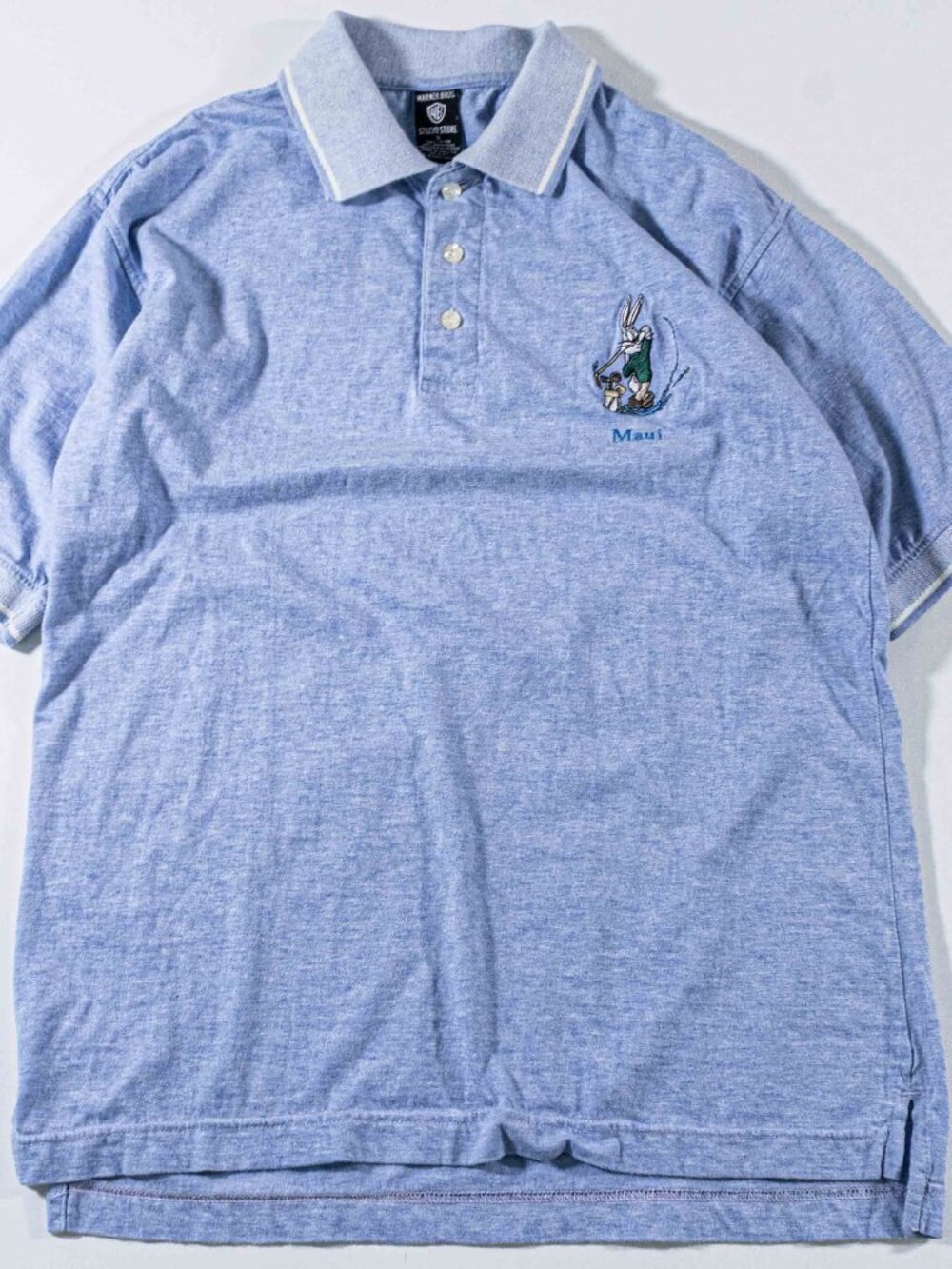 Vintage Bugs Bunny Maui Golf Polo Shirt Small Warner Bros 90s Looney Tunes